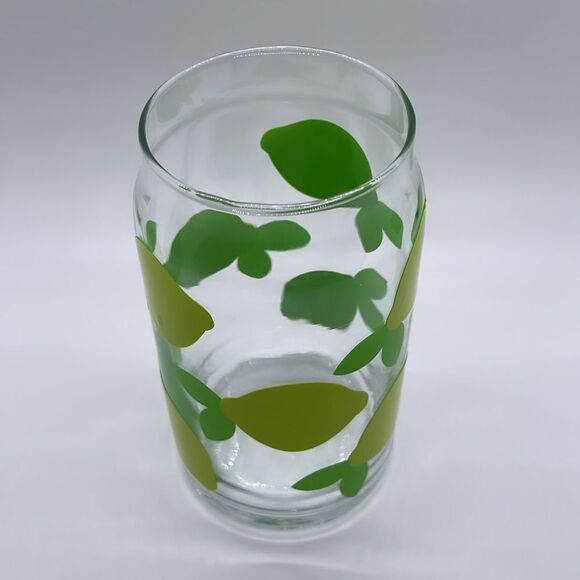 NWT Wool + Pepper Co. LEMONS 16oz Glass Can Cup - Picture 3 of 3